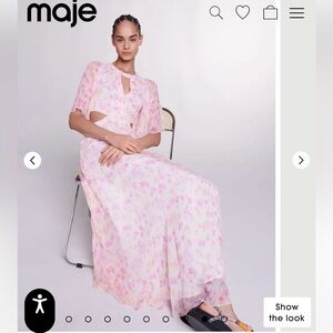 Maje Pink Floral Maxi Dress